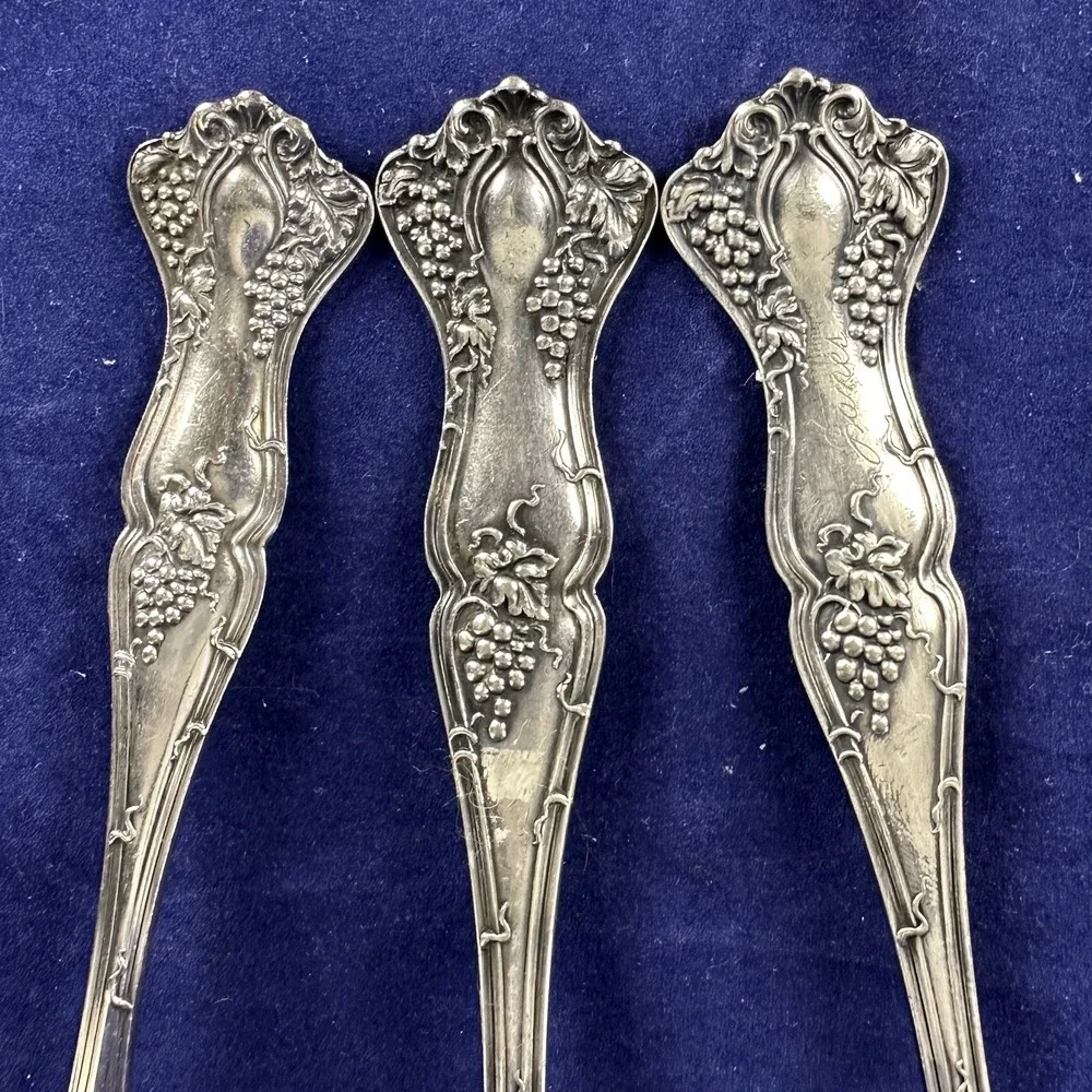 1847 Rogers/International VINTAGE Grape Silverplate Serving Spoon Fork & Spoon